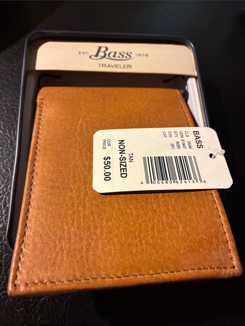 Bass Tan Leather Traveler Wallet